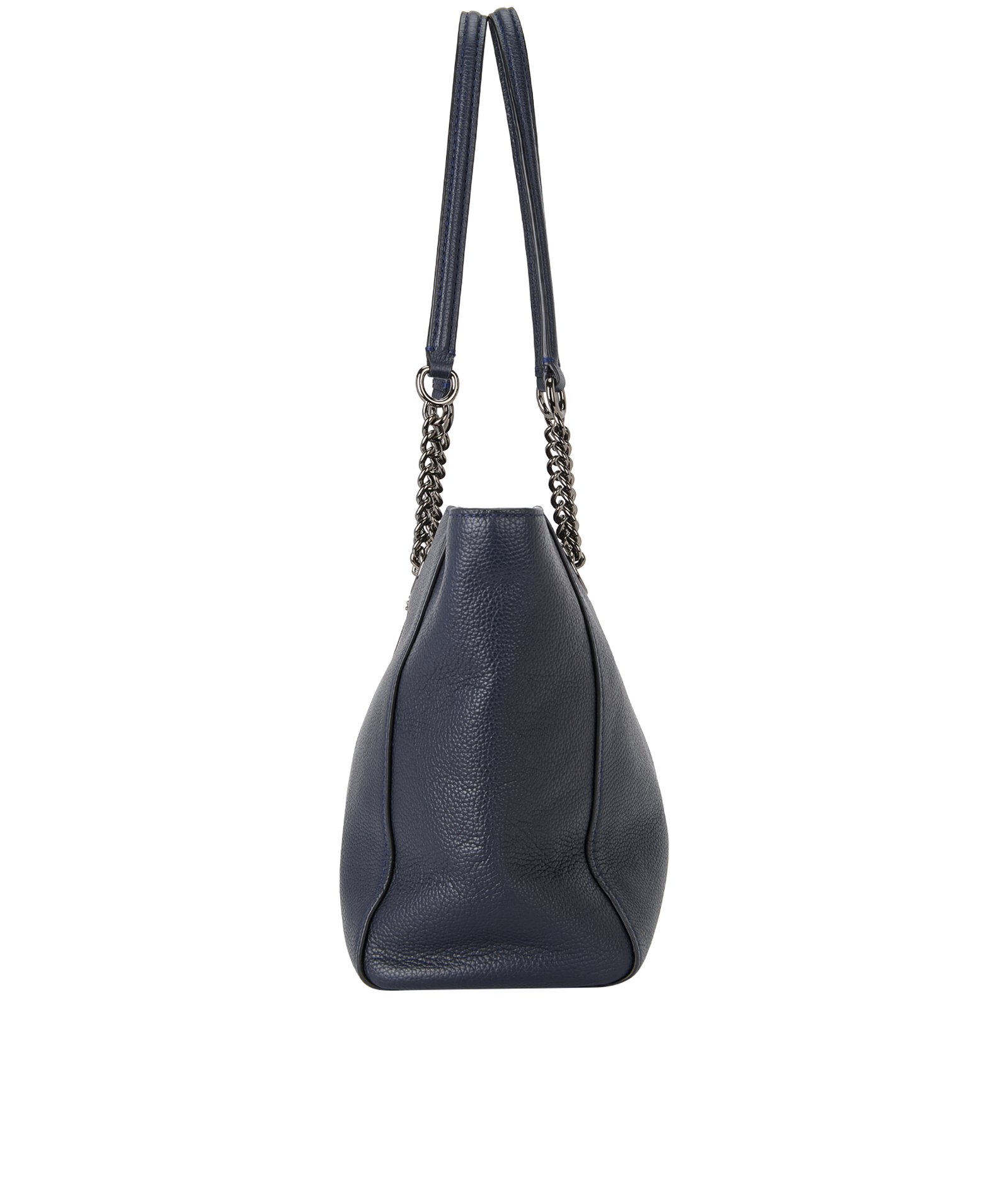 Turnlock Chain Tote, &pound;130, Handbags, Navy, Leather, Bottom view
